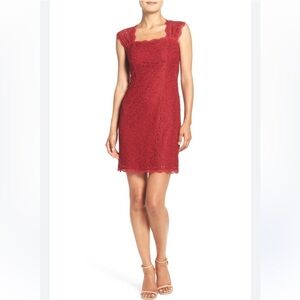 Adrianna Papell Lace Sheath Dress With Back Detail Size 10